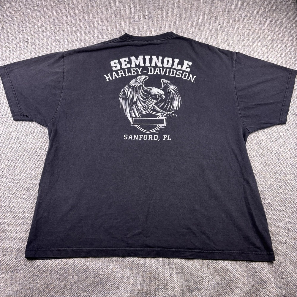 Harley Davidson Seminole Sanford FL Eagle T-Shirt Black Men's Biker